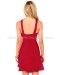Cross Over Backless Burgundy Dress